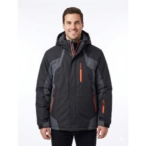 Free Country Men's 3-in-1 Systems Jacket Large Black Gray Ski Snow Coat Hooded L